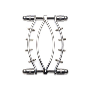 Затискач для статевих губ Master Series Spread'Em Poker Vagina Clamp with Adjustable Pressure Screws. Photo 2