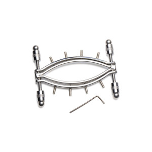 Затискач для статевих губ Master Series Spread'Em Poker Vagina Clamp with Adjustable Pressure Screws. Photo 3