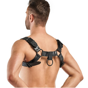 Портупея Bedroom Fantasies Bruno Chest Bulldog Harness - Black. Photo 3