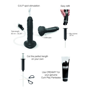 Фалоімітатор, що кінчає Strap-On-Me SQUIRTING CUM DILDO REALISTIC Black XL. Photo 2