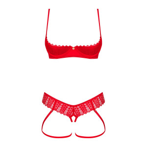 Комплект Obsessive Ingridia 2-pcs crotchless set M/L. Photo 3