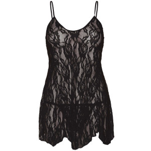 Пеньюар Leg Avenue Rose Lace Flair Chemise Black Plus Size. Photo 2