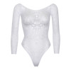 Боді Leg Avenue Snap crotch thong back teddy White S/M