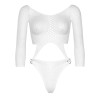 Боді Leg Avenue Top bodysuit with thong back White
