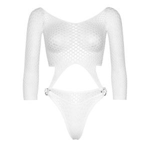 Боді Leg Avenue Top bodysuit with thong back White. Photo 3