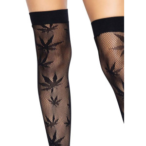 Чулки Leg Avenue 420 Net thigh highs Black. Photo 3