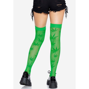 Чулки Leg Avenue 420 Net thigh highs Green. Photo 2