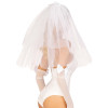Еротичний костюм нареченої Leg Avenue Tiered bridal veil O/S