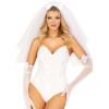 Еротичний костюм нареченої Leg Avenue Tiered bridal veil O/S