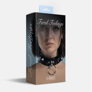 Нашийник для фіксації Feral Feelings - D-Rings Black. Photo 2
