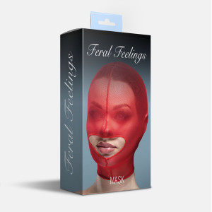 Маска сітка із відкритим ротом Feral Feelings - Hood Mask Red. Photo 2