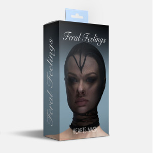 Маска серце сітка із повністю закритим обличчям Feral Feelings - Hearts Mask Black/Black. Photo 2