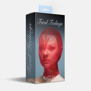 Маска серце сітка із повністю закритим обличчям Feral Feelings - Hearts Mask Red/Red. Photo 2