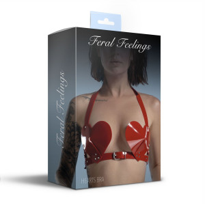 Ліф Серце Feral Feelings - Hearts Bra Red. Photo 2