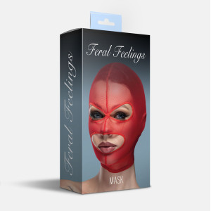 Маска сітка з відкритим ротом та очима Feral Feelings - Mask Red. Photo 2