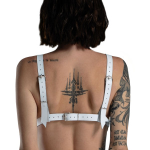 Ліф з натуральної шкіри Feral Feelings - Bikini Top White. Photo 3