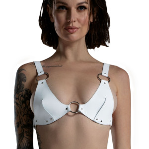 Ліф з натуральної шкіри Feral Feelings - Bikini Top White. Photo 2