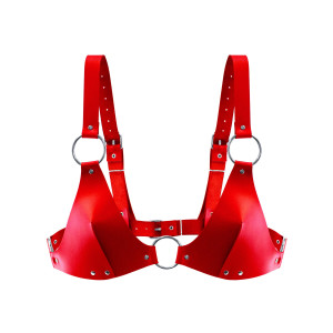 Ліф з натуральної шкіри Feral Feelings - Bikini Top Red