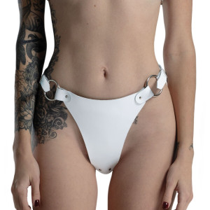 Трусики з натуральної шкіри Feral Feelings - String Bikini White. Photo 2