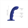 Насадка для страпону з подвійною точковою пульсацією Strap-On-Me TAPPING DILDO WAVE - NIGHT BLUE