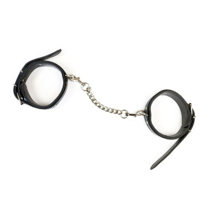 BDSM набір наручники і поножі Art of Sex - Emoji, Еко шкіра, колір Чорний. Photo 3