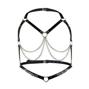 Жіноча портупея з натуральної шкіри Art of Sex - Miss Sexy, колір Чорний, розмір XS-M. Photo 3