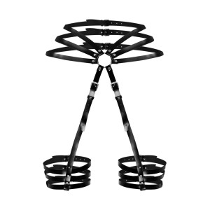 Сексуальні шкіряні гартери з поясом Art of Sex - Vivien, розмір XS-M, колір чорний. Photo 3