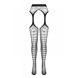 Еротичні колготки-бодістокінг Passion ECO S008 black. Photo 3