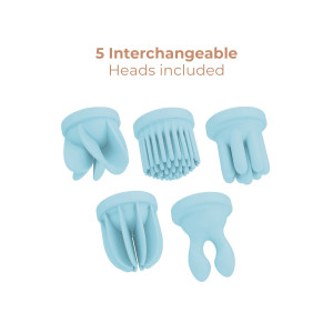  Вібратор Adrien Lastic Caress Blue з насадками для стимуляції ерогенних зон, які обертаються.. Photo 3