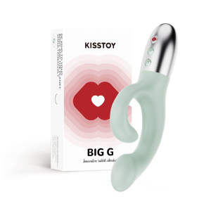 Вібратор-кролик для точки G KISTOY Big G Green, вигнутий відросток, автоматичний підігрів. Photo 3