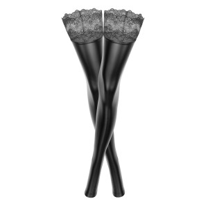 Панчохи Noir Handmade F135 Powerwetlook stockings - 3XL. Photo 3