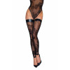 Панчохи Noir Handmade F243 Tulle stockings with patterned flock embroidery - M