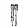 Панчохи Noir Handmade F243 Tulle stockings with patterned flock embroidery - L