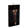 Панчохи Noir Handmade F243 Tulle stockings with patterned flock embroidery - XL