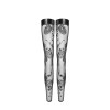Панчохи Noir Handmade F243 Tulle stockings with patterned flock embroidery - 3XL
