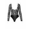 Боді Noir Handmade F296 Psyche bodysuit of lace and wetlook - L