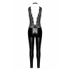 Комбінезон Noir Handmade F298 Libido Deep-V catsuit with collar and pearl chain - XL