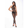 Бодістокінг Noir Handmade F315 Ego flocked mesh halter catsuit - L