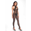 Бодістокінг Noir Handmade F315 Ego flocked mesh halter catsuit - XL