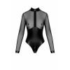 Боді Noir Handmade F321 Edge wetlook and mesh body with rings - 3XL