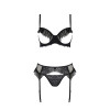Комплект Passion KERRIA SET WITH OPEN BRA black S/M - ECO Passion