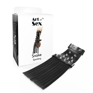 Шкіряна БДСМ рукавичка-хлист Art of Sex - Snake. Photo 3