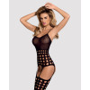 Бодістокінг Obsessive Bodystocking G310 XL/XXL, топ, панчохи, підв’язки, круглі вирізи