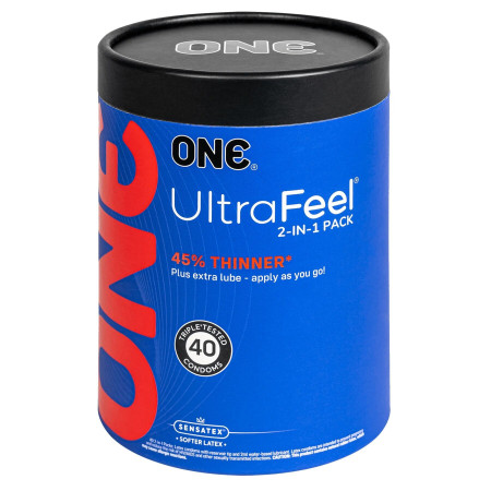 Презервативи ONE Ultra Feel 40 шт, подарункова упаковка тюб (м'ята упаковка!!!)