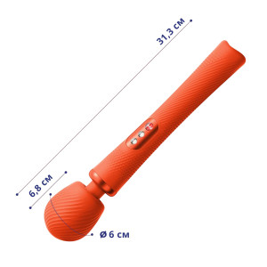 Вібромасажер Fun Factory VIM Vibrating Wand sunrise orange, суперпотужний та легкий, до 6 годин роботи. Photo 2