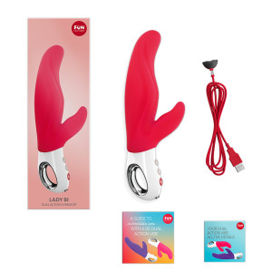Вібратор-кролик для точки А Fun Factory LADY BI india red, 2 мотори, 12 режимів. Photo 3