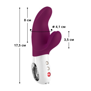 Вібратор-кролик Fun Factory MISS BI grape/white, 2 незалежні мотори, діаметр 4,2 см. Photo 2