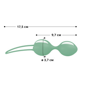 Вагінальні кульки Fun Factory SMARTBALLS DUO, фісташково-білі, 2 шт, діаметр 3,2 та 3,6 см. Photo 2