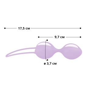 Вагінальні кульки Fun Factory SMARTBALLS DUO, бузково-білі, 2 шт, діаметр 3,2 та 3,6 см. Photo 2