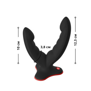 Подвійний фалоімітатор Fun Factory RYDE black, гнучкі стовбури, присоска. Photo 2